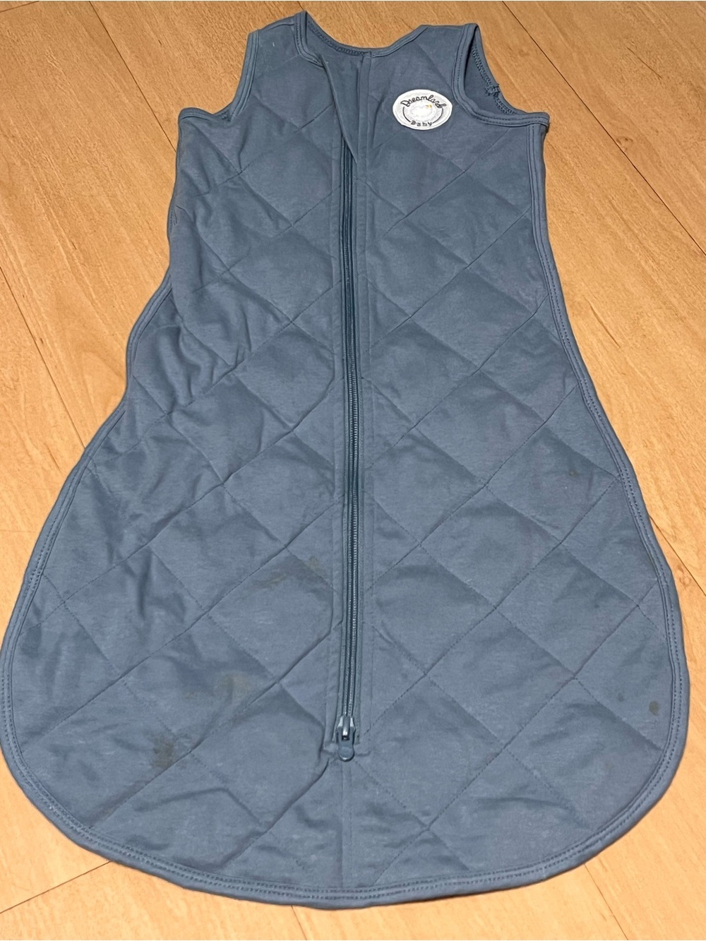 Dreamland Baby Weighted Sleep Sack - Slate Blue Quilted Zip Front Like New 0-6m